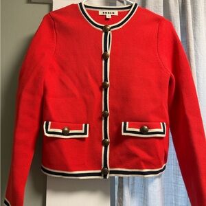 Red Boden Cardigan with Bronze Buttons